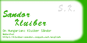 sandor kluiber business card